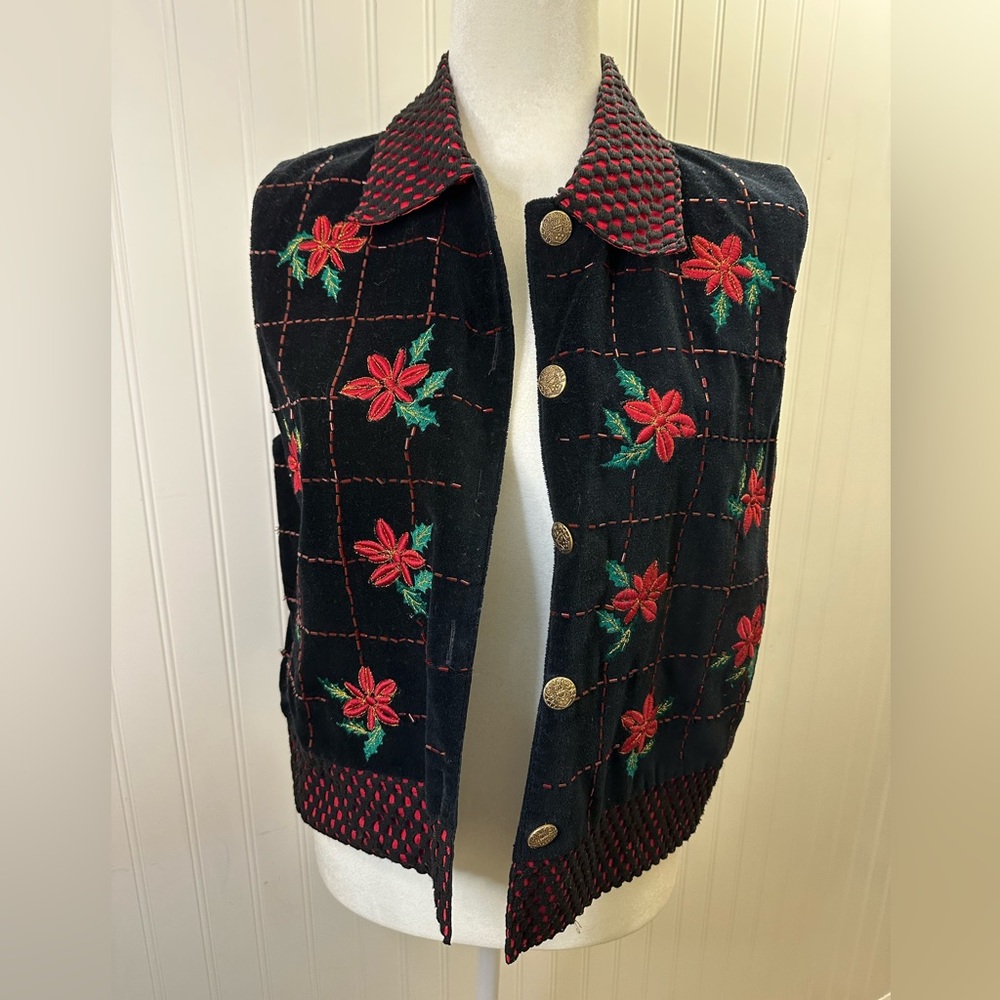 Karen Hart Poinsettia Vest Christmas